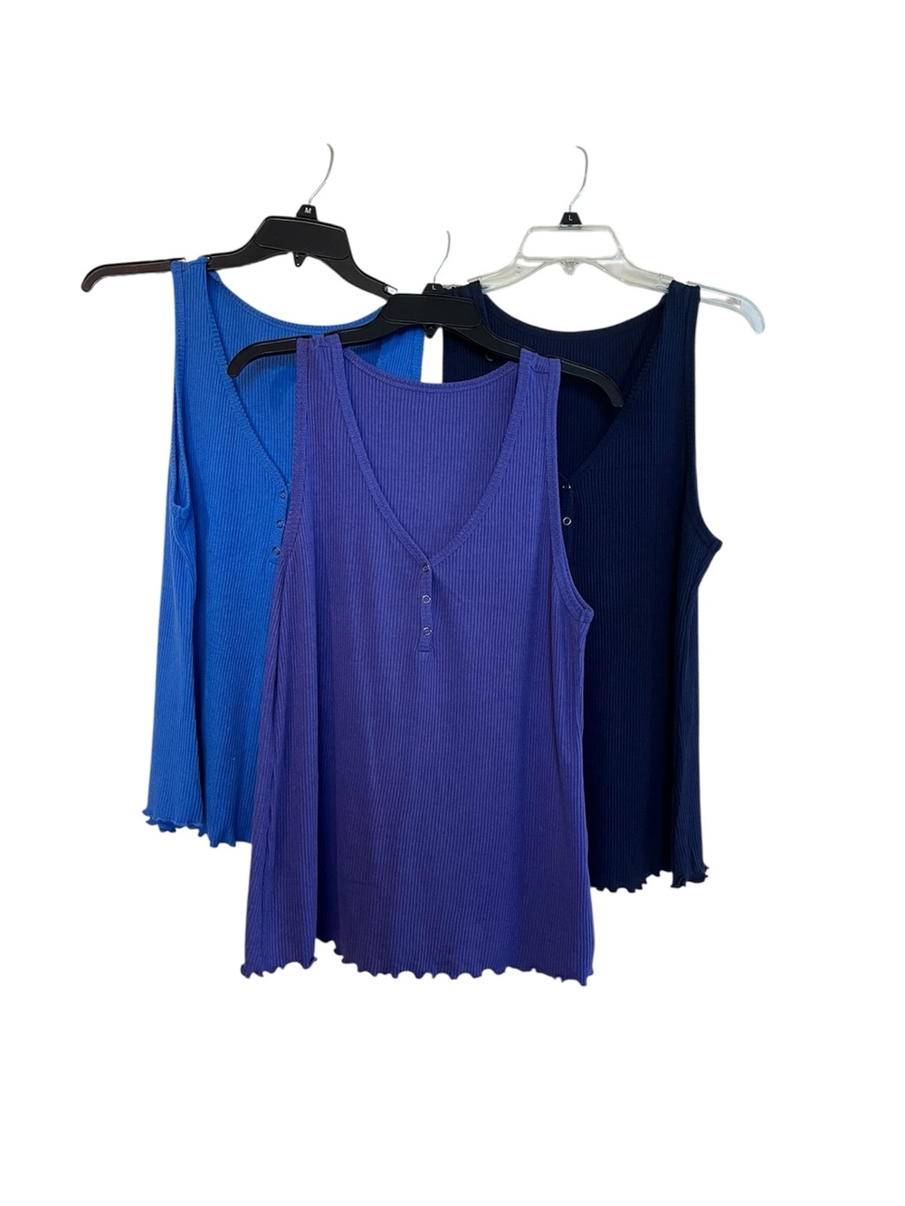 Three Women's Ribbed V-Neck Tank Tops